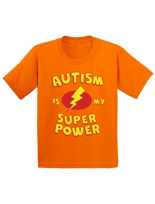 Awkward Styles Youth Autism Is My Super Power Graphic Youth Kids T-shirt Tops Autism Awareness