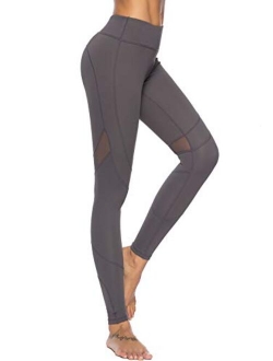 Mint Lilac Women's High Waist Yoga Leggings Athletic Tummy Control Casual Pants with Pocket