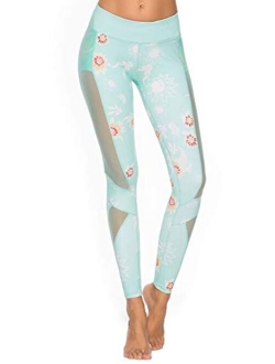 Mint Lilac Women's High Waist Yoga Leggings Athletic Tummy Control Casual Pants with Pocket