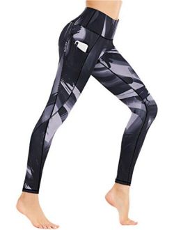 Ewedoos Leggings for Women with Pockets Printed Yoga Pants for Women High Waist Yoga Leggings with Pockets Workout Leggings