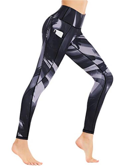 Ewedoos Leggings for Women with Pockets Printed Yoga Pants for Women High Waist Yoga Leggings with Pockets Workout Leggings