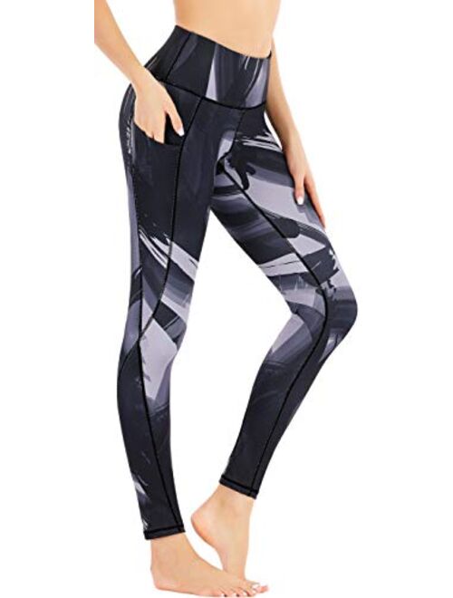 Ewedoos Leggings for Women with Pockets Printed Yoga Pants for Women High Waist Yoga Leggings with Pockets Workout Leggings