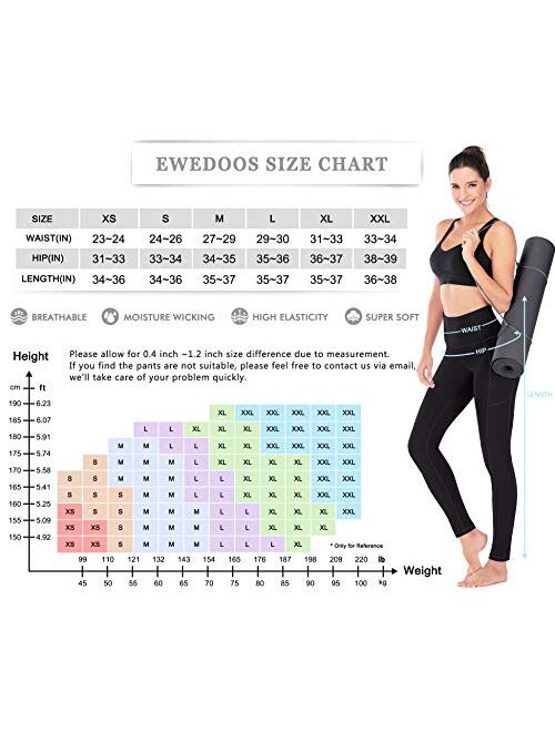 Ewedoos Leggings for Women with Pockets Printed Yoga Pants for Women High Waist Yoga Leggings with Pockets Workout Leggings