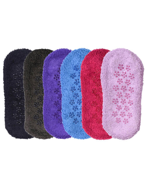 Multicolor Ballet Slipper Non-Slip 6 Pack Fuzzy Socks For Women