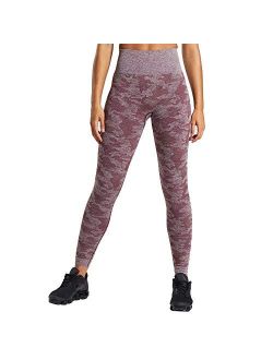 WodoWei Womens High Waisted Camo Seamless Leggings 7/8 Length Workout Yoga Pants