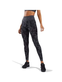 WodoWei Womens High Waisted Camo Seamless Leggings 7/8 Length Workout Yoga Pants