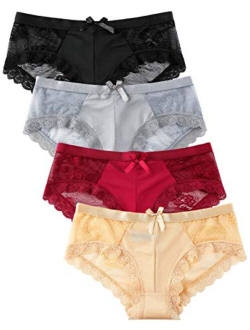 Panties Underwear Hipster Panties Sexy Lace Briefs for Women (4 Pack)