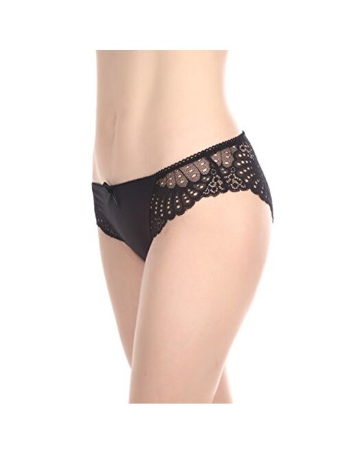 Panties Underwear Hipster Panties Sexy Lace Briefs for Women (4 Pack)