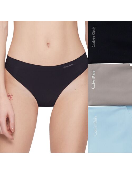 Calvin Klein Women's Invisibles 3-Pack Thong Underwear QD3558