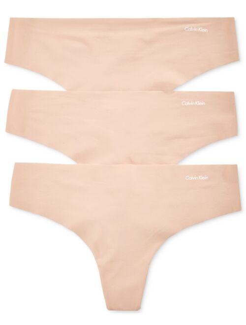 Calvin Klein Women's Invisibles 3-Pack Thong Underwear QD3558