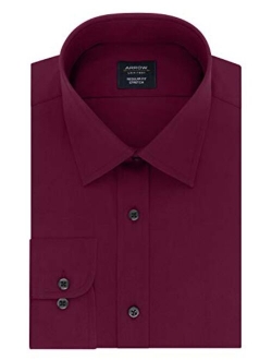 Arrow Men's Dress Shirt Regular Fit Stretch Poplin Solid