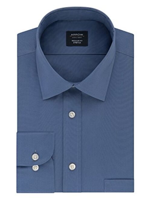 Arrow Men's Dress Shirt Regular Fit Stretch Poplin Solid