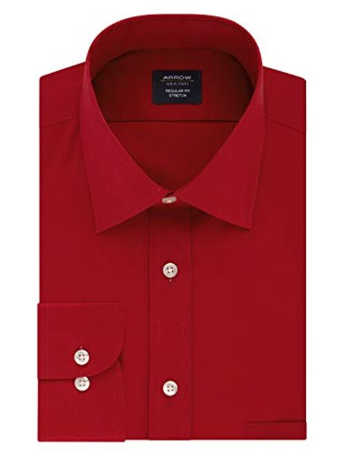 Arrow Men's Dress Shirt Regular Fit Stretch Poplin Solid