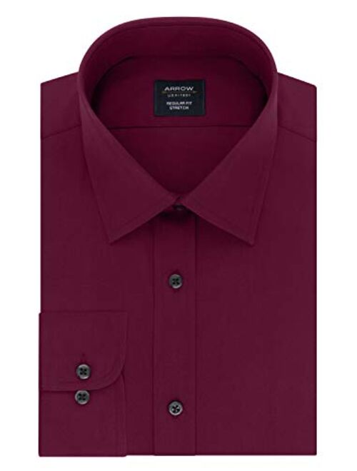 Arrow Men's Dress Shirt Regular Fit Stretch Poplin Solid