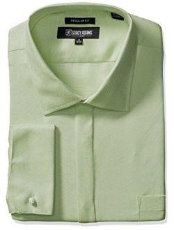 Men's Big and Tall Textured Solid Dress Shirt With French Cuff