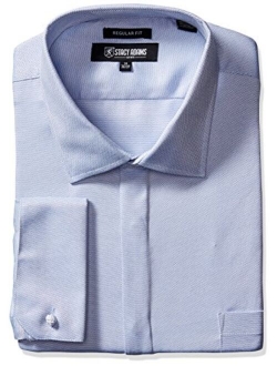 Men's Big and Tall Textured Solid Dress Shirt With French Cuff