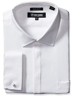 Men's Big and Tall Textured Solid Dress Shirt With French Cuff