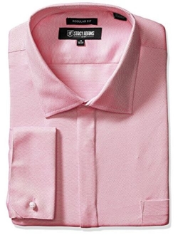 Men's Big and Tall Textured Solid Dress Shirt With French Cuff