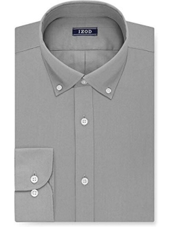 Men's Slim Fit Solid Button Down Collar Dress Shirt