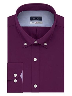 Men's Slim Fit Solid Button Down Collar Dress Shirt