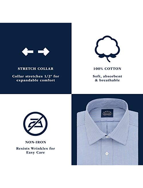 Eagle Men's Dress Shirts Regular Fit Non Iron Stretch Collar Solid