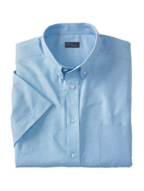 KingSize KS Signature Men's Big and Tall Wrinkle-Resistant Short-Sleeve Oxford Dress Shirt