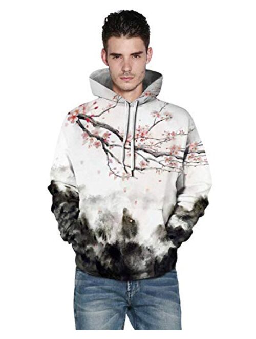 Unisex 3D Graphic Printed Hoodies Pullover Sweatshirt Pockets