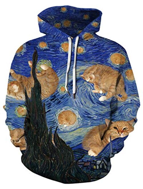 Unisex 3D Graphic Printed Hoodies Pullover Sweatshirt Pockets