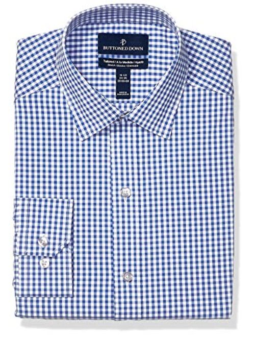 Amazon Brand - Buttoned Down Men's Tailored Fit Performance Tech Stretch Dress Shirt