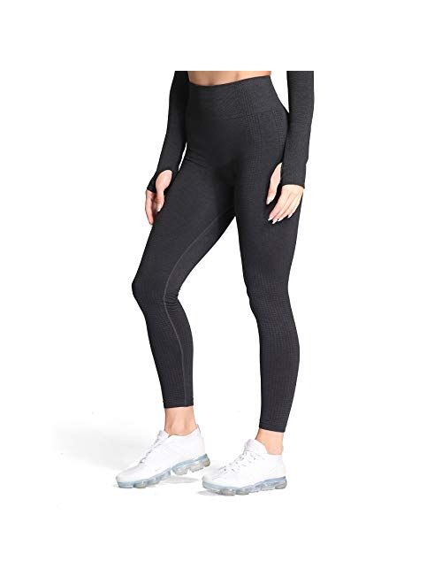 Aoxjox Women's High Waist Workout Gym Vital Seamless Leggings Yoga Pants