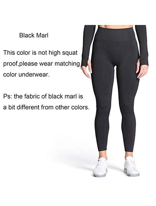 Aoxjox Women's High Waist Workout Gym Vital Seamless Leggings Yoga Pants