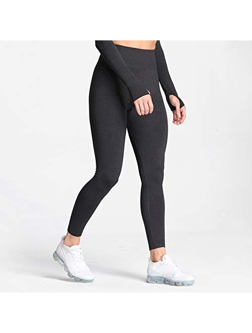 Aoxjox Women's High Waist Workout Gym Vital Seamless Leggings Yoga Pants