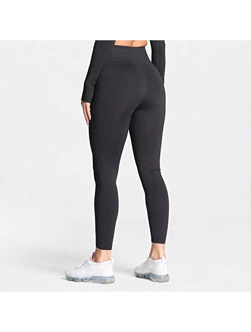 Aoxjox Women's High Waist Workout Gym Vital Seamless Leggings Yoga Pants