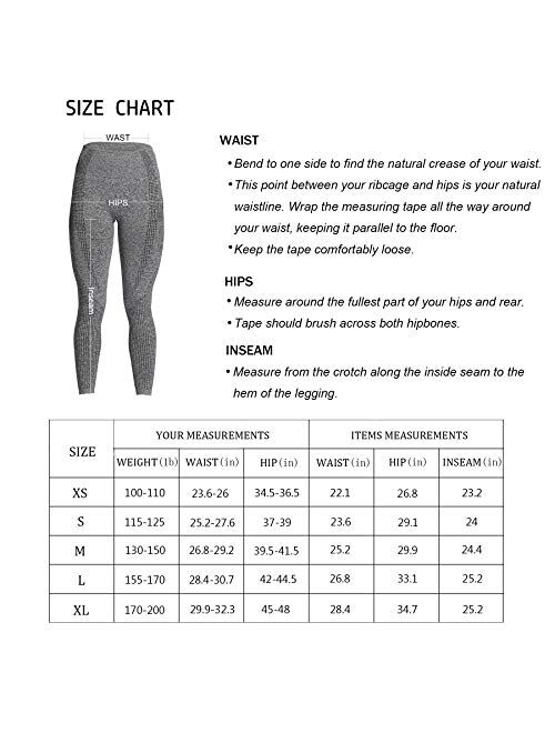 Aoxjox Women's High Waist Workout Gym Vital Seamless Leggings Yoga Pants