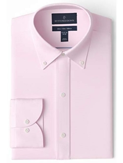 Buttoned Down Men's Slim Fit Button Collar Solid Dress Shirt