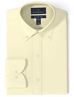 Buttoned Down Men's Slim Fit Button Collar Solid Dress Shirt