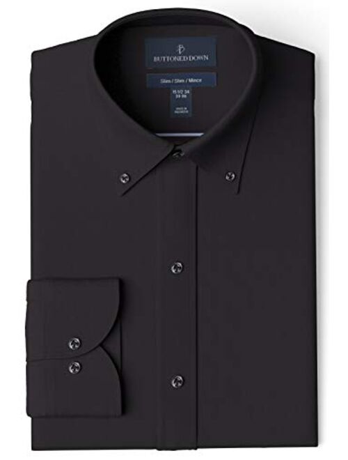 Buttoned Down Men's Slim Fit Button Collar Solid Dress Shirt