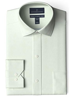 Buttoned Down Men's Tailored Fit Spread Collar Solid Non-Iron Dress Shirt