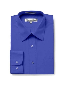 Gentlemens Collection Men's Regular & Slim Fit Long Sleeve Solid Dress Shirt