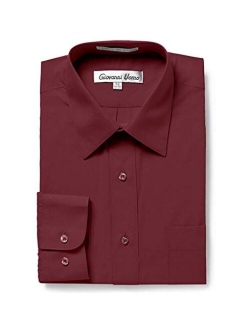 Gentlemens Collection Men's Regular & Slim Fit Long Sleeve Solid Dress Shirt