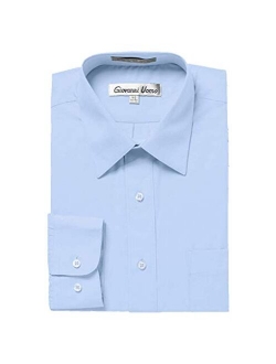 Gentlemens Collection Men's Regular & Slim Fit Long Sleeve Solid Dress Shirt