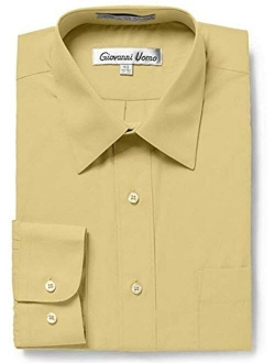 Gentlemens Collection Men's Regular & Slim Fit Long Sleeve Solid Dress Shirt