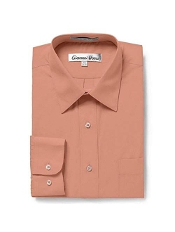 Gentlemens Collection Men's Regular & Slim Fit Long Sleeve Solid Dress Shirt