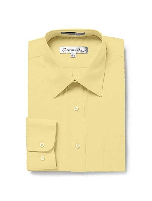 Gentlemens Collection Men's Regular & Slim Fit Long Sleeve Solid Dress Shirt