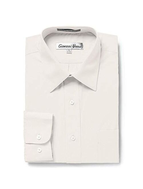 Gentlemens Collection Men's Regular & Slim Fit Long Sleeve Solid Dress Shirt