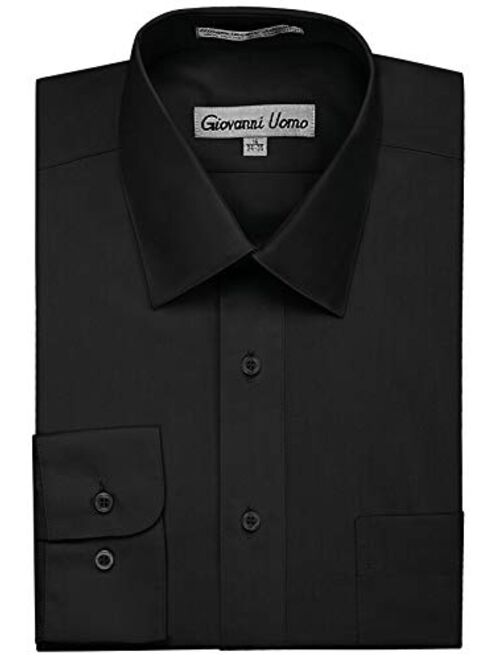 Gentlemens Collection Men's Regular & Slim Fit Long Sleeve Solid Dress Shirt