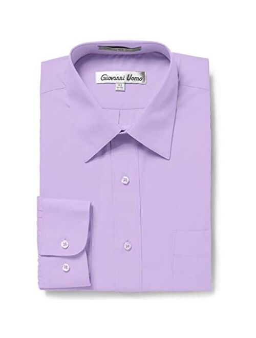 Gentlemens Collection Men's Regular & Slim Fit Long Sleeve Solid Dress Shirt