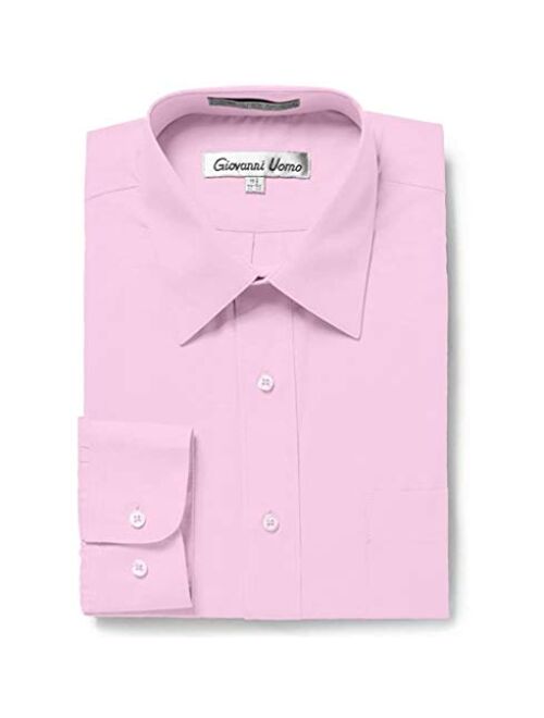 Gentlemens Collection Men's Regular & Slim Fit Long Sleeve Solid Dress Shirt