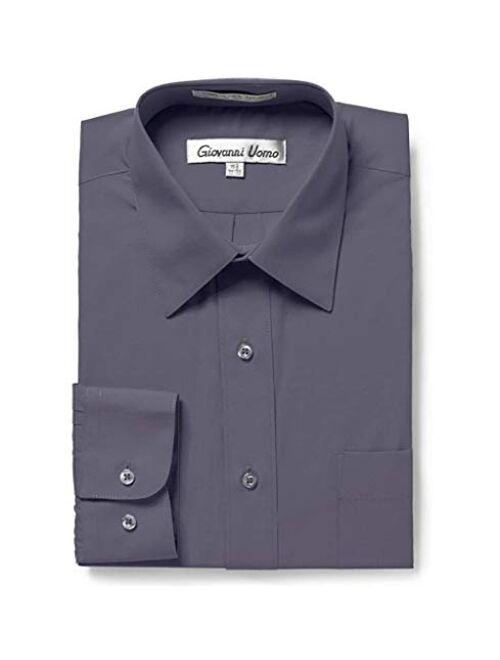 Gentlemens Collection Men's Regular & Slim Fit Long Sleeve Solid Dress Shirt