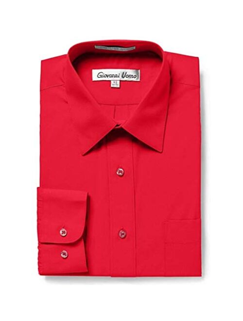 Gentlemens Collection Men's Regular & Slim Fit Long Sleeve Solid Dress Shirt